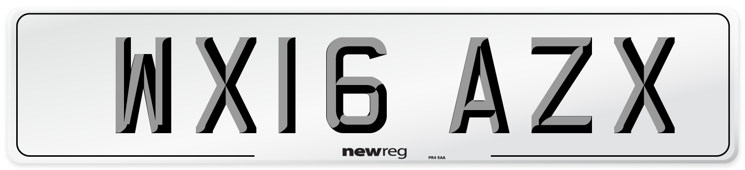 WX16 AZX Number Plate from New Reg